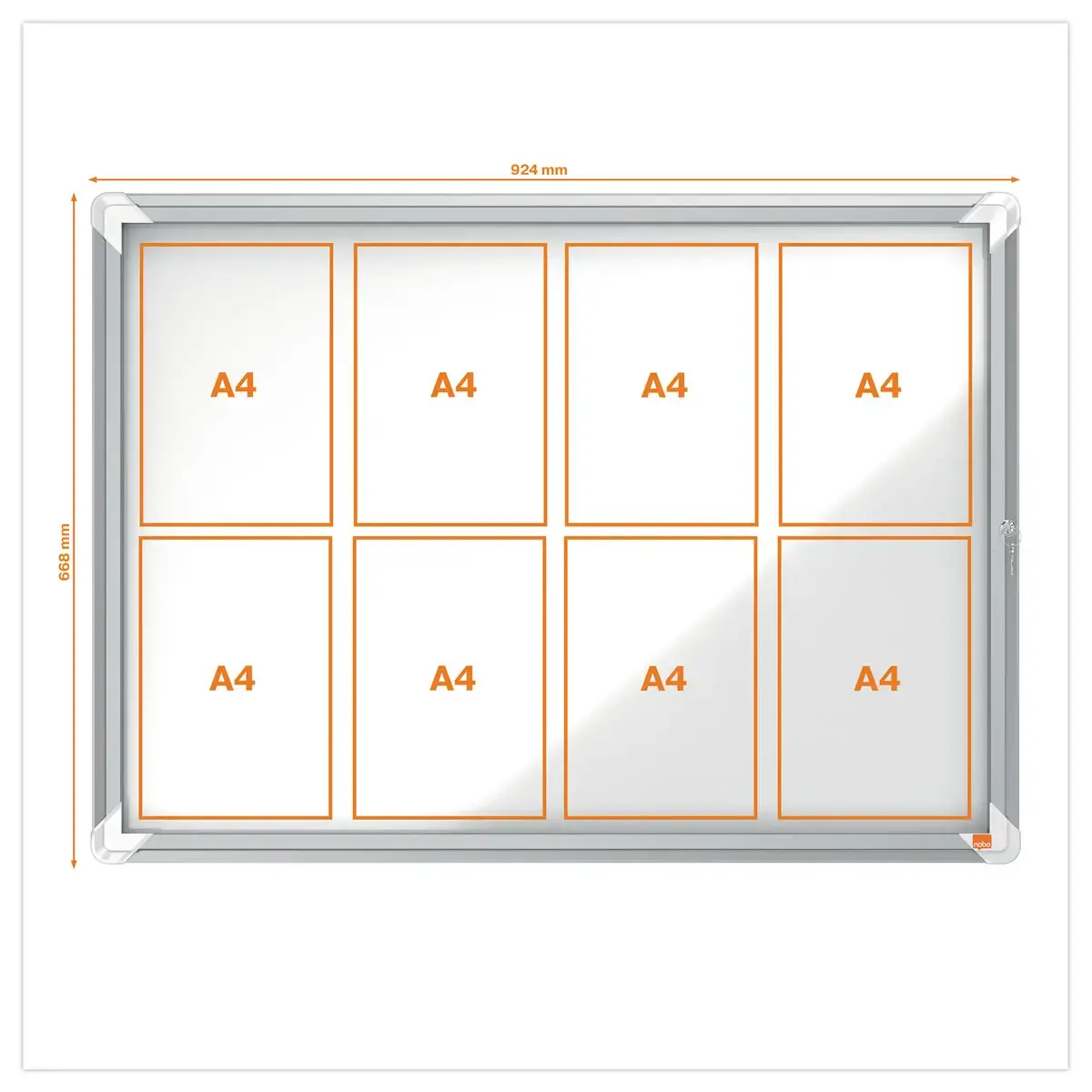 Vitrine d'extérieur Premium Plus - Magnétique - 8 x A4 - NOBO
