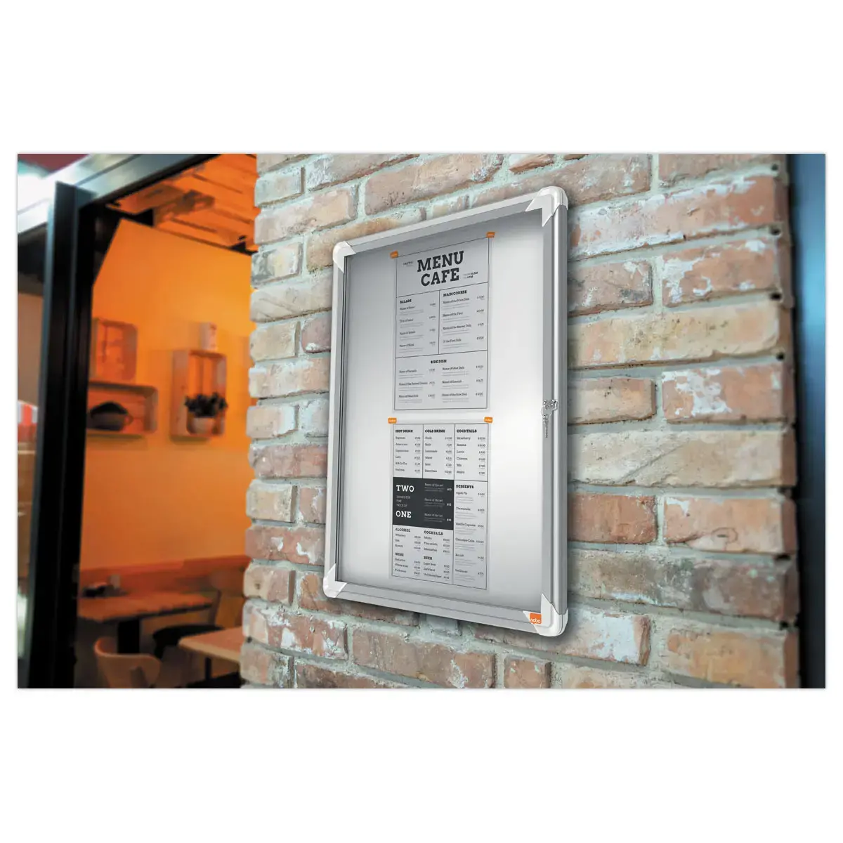 Vitrine d'intérieur magnétique - 4 x A4 - NOBO