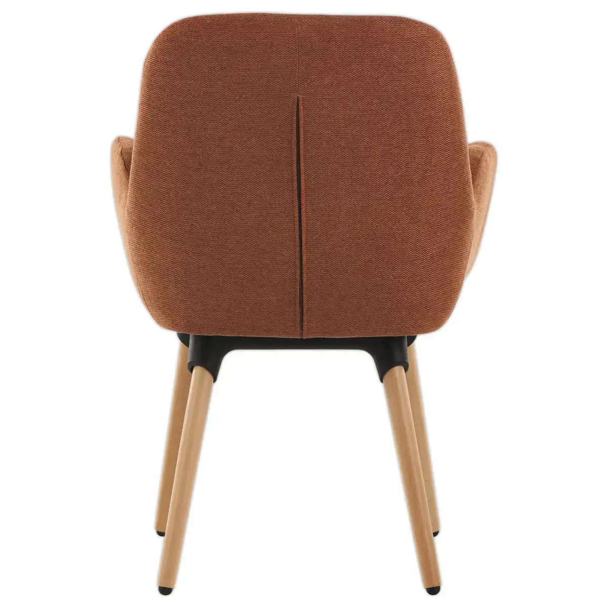 2 Fauteuils Tissu terracota 4 pieds boisvernis mont&eacute;s 