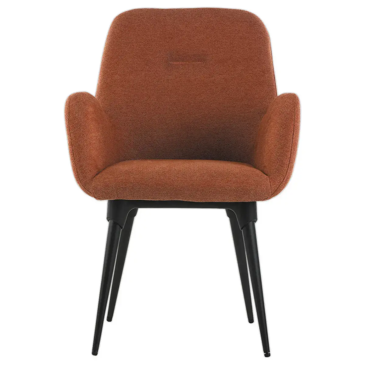 2 Fauteuils Tissu terracotta 4 pieds métal montés