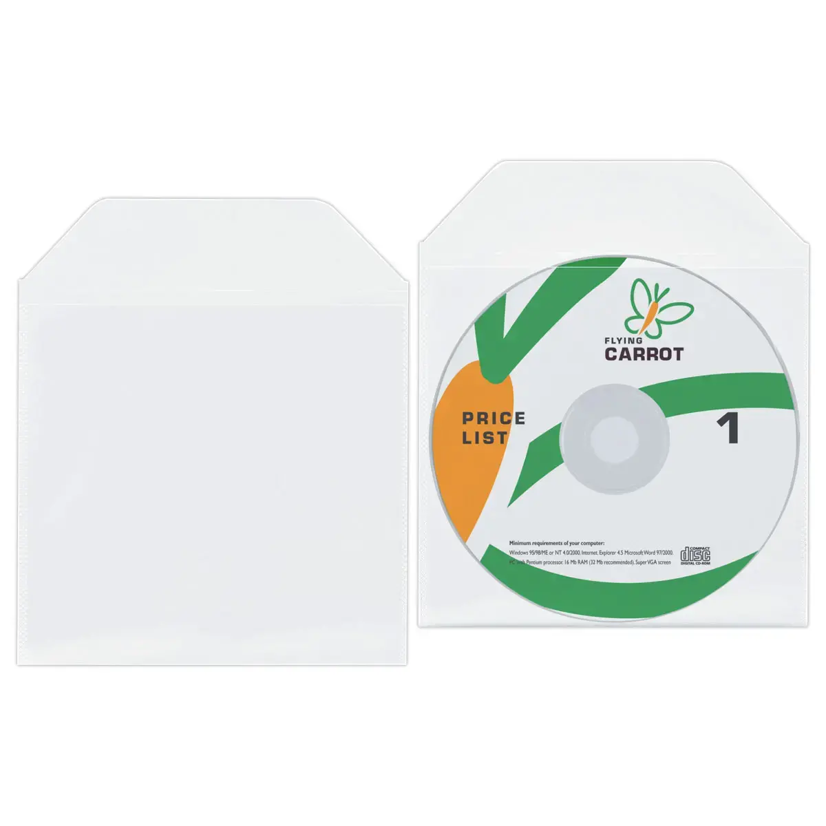 25 Pochettes CD/DVD biod&eacute;gradables avec rabat 
