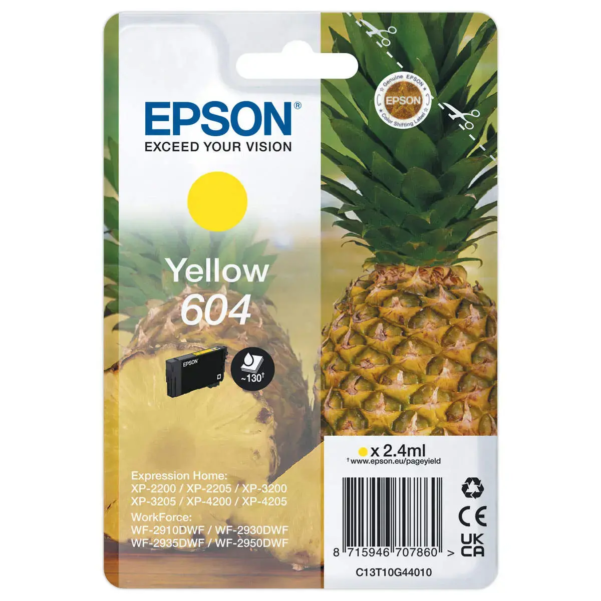 Cartouche Jet d'encre EPSON 604 Jaune 