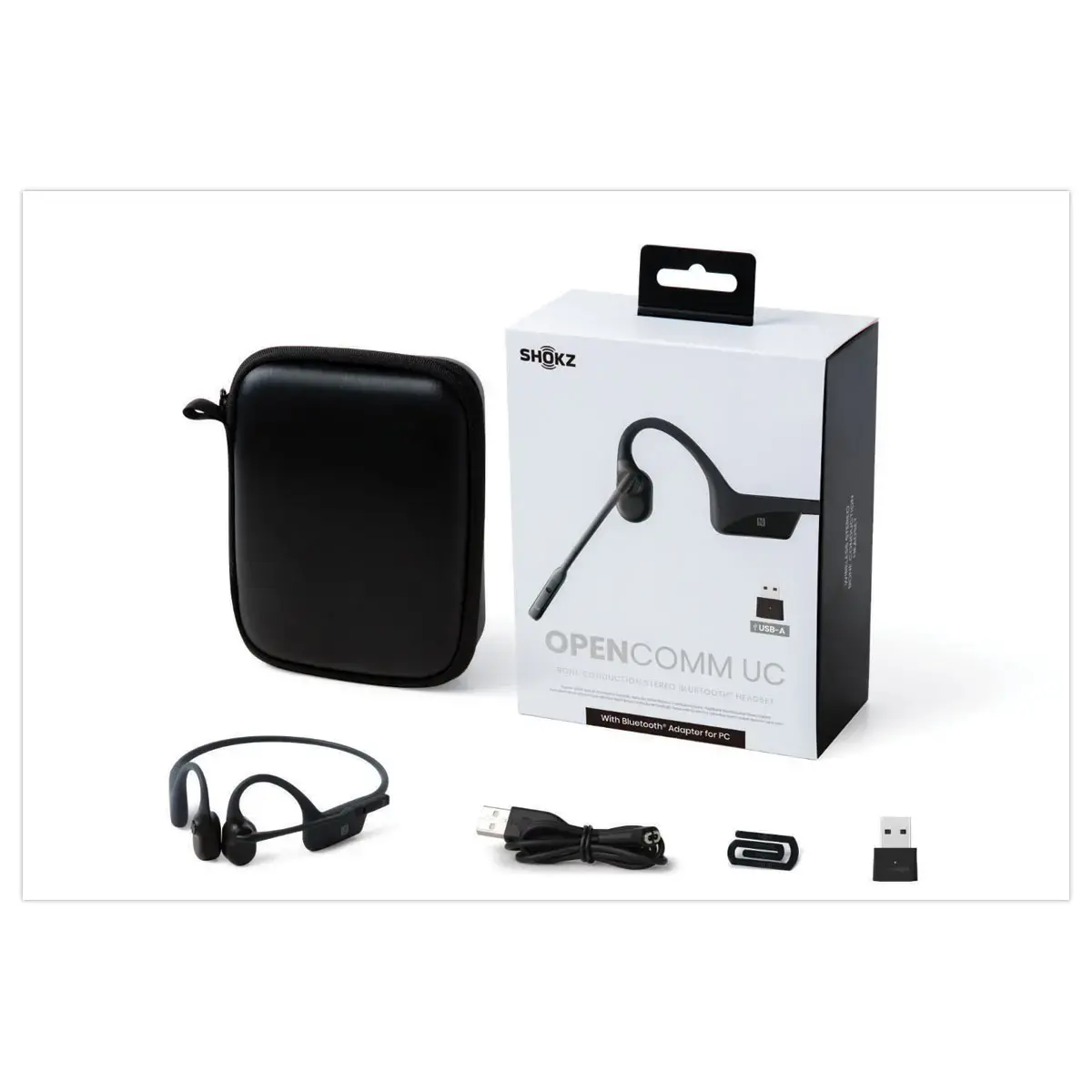 Casque sans-fil &agrave; conduction osseuse OpenComm2 - Bluetooth USB-A- noir 