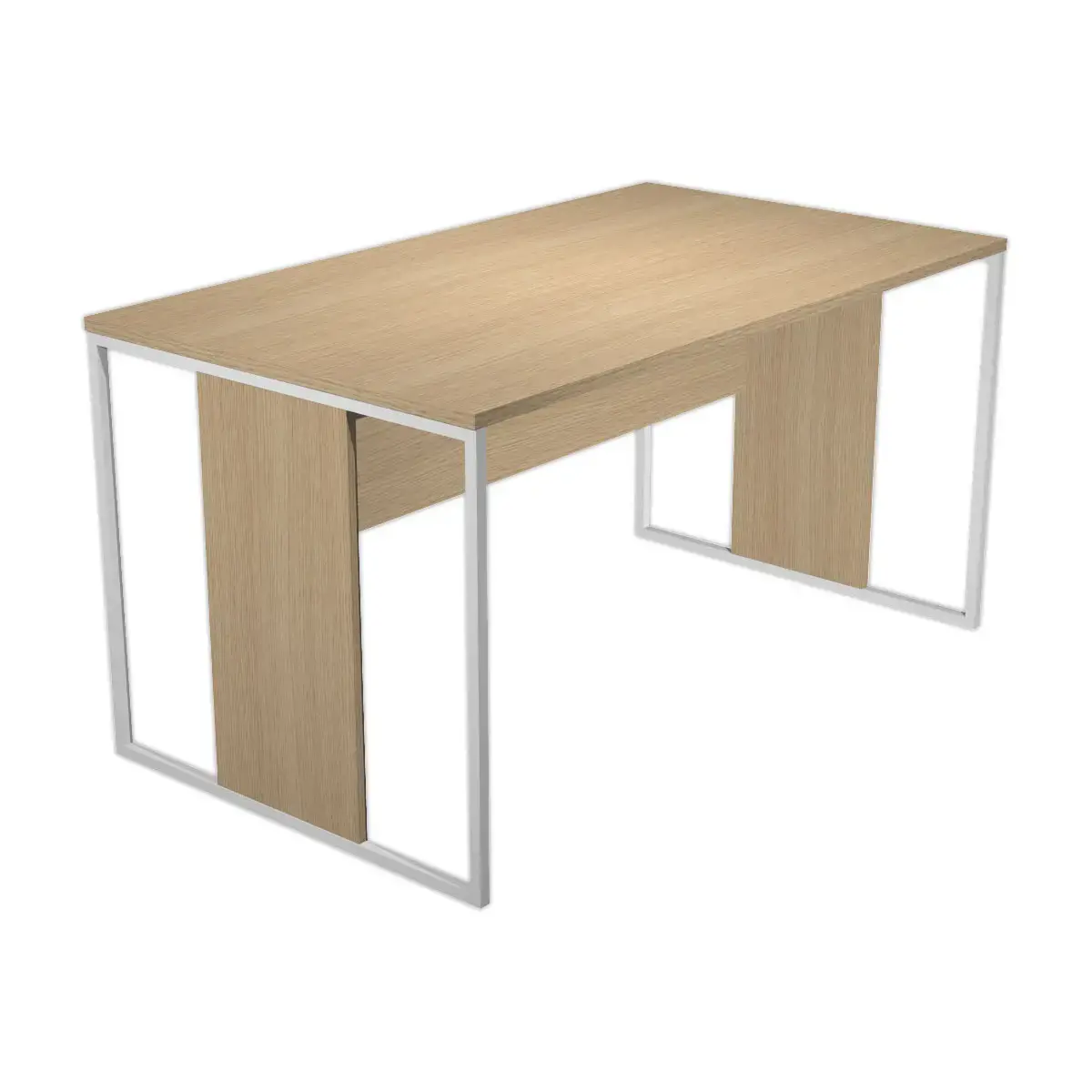 Bureau BELGRADE 140 x 80 chêne pieds blanc monté