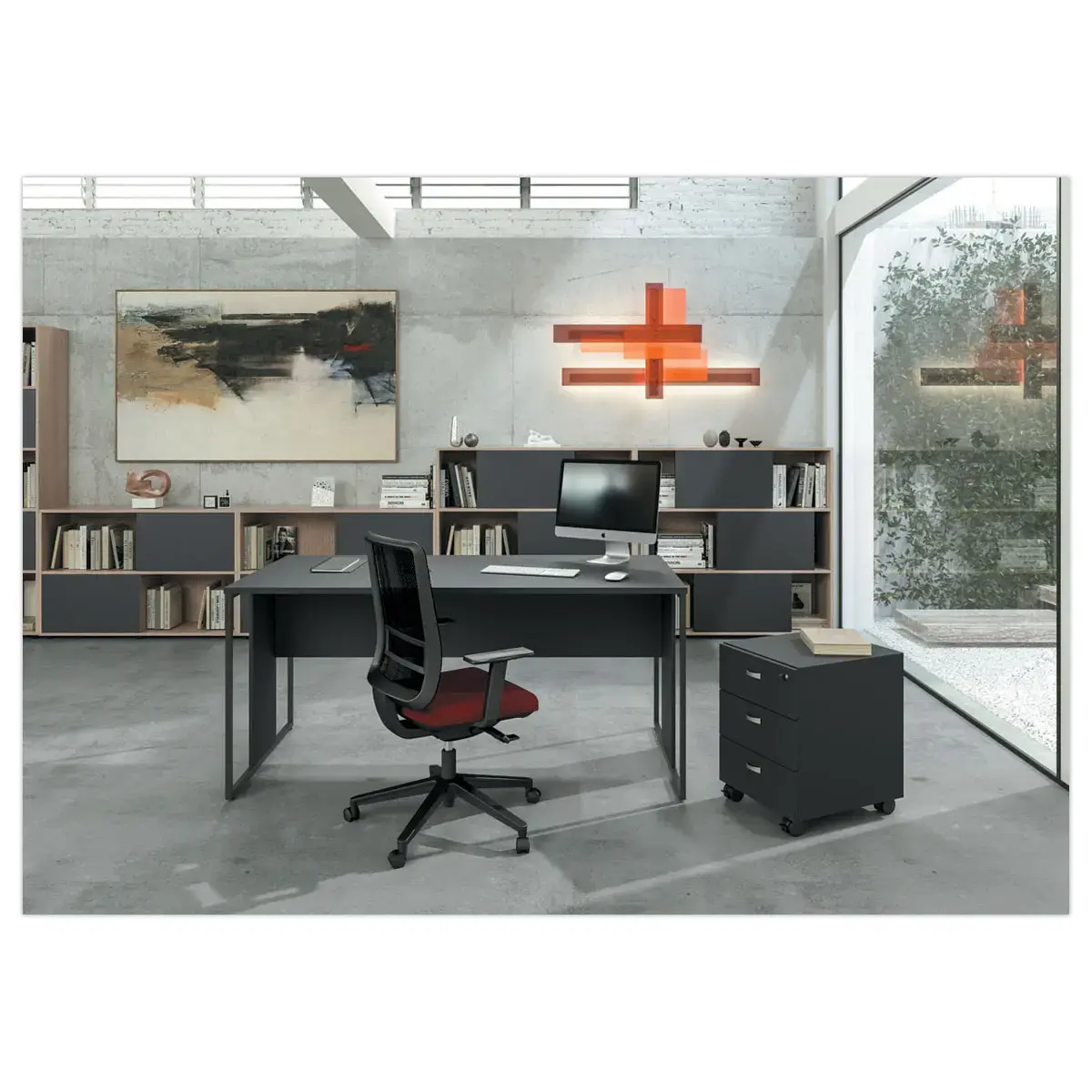 Bureau BELGRADE 160 x 80 ch&ecirc;ne pieds blanc mont&eacute; 