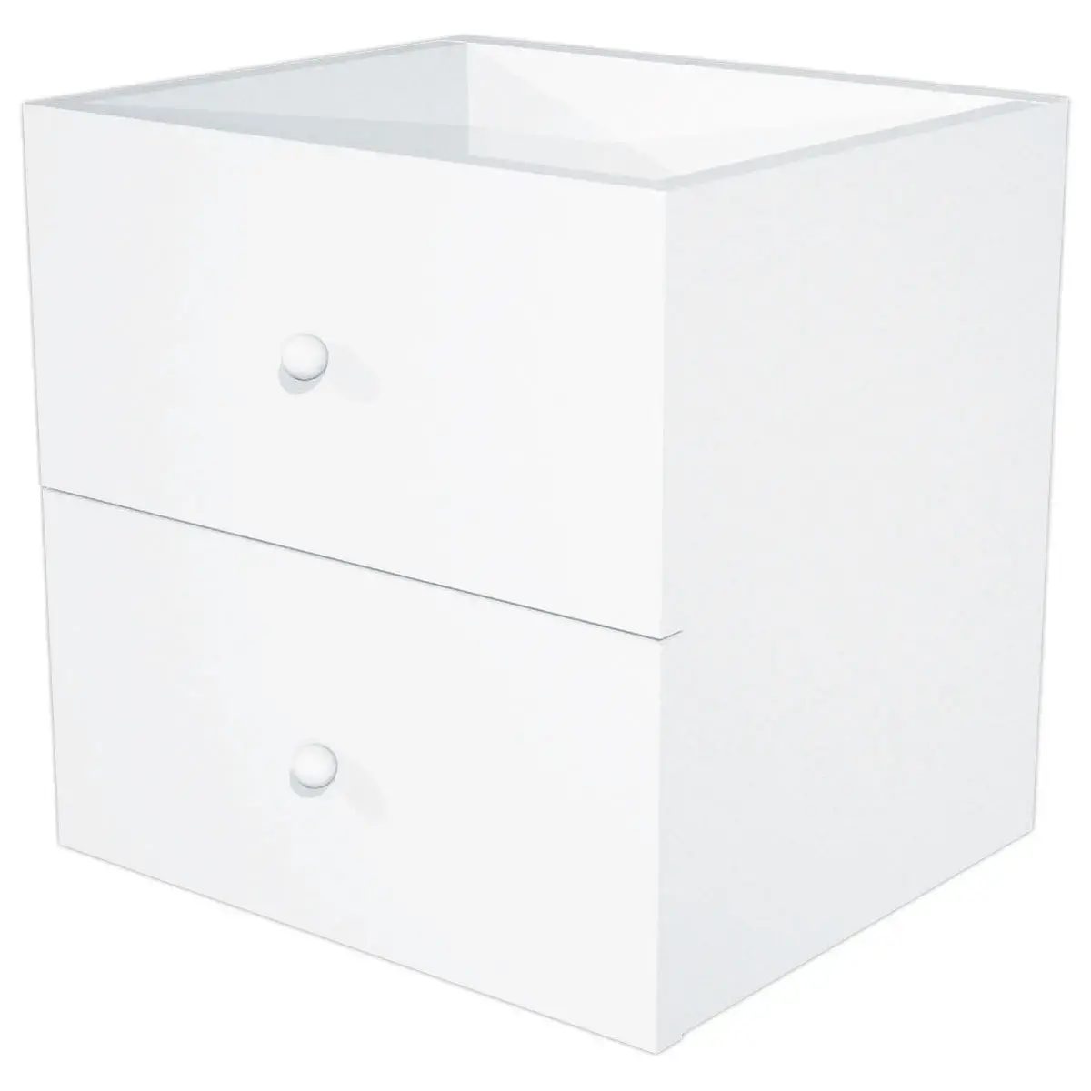 2 Tiroirs MAXI case blanc montés