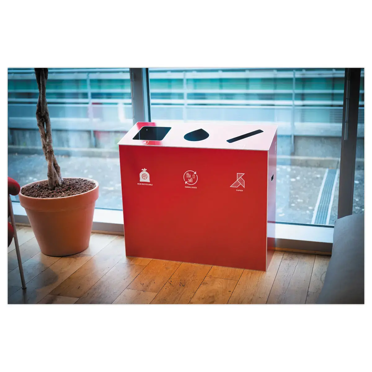 Poubelle 3 flux 60L 