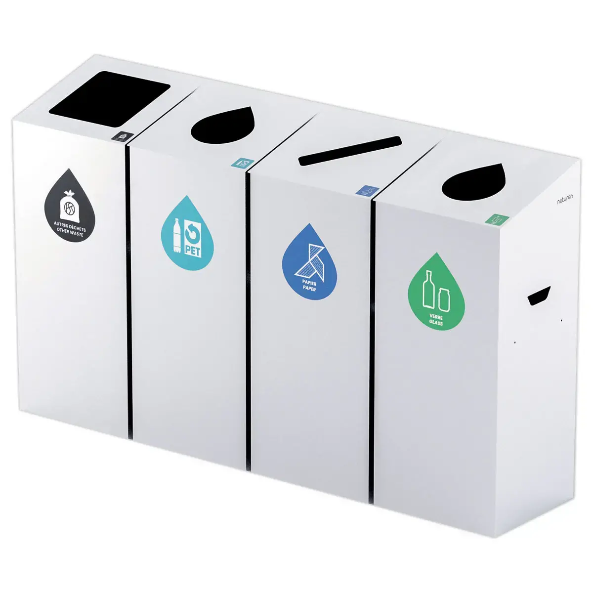 Poubelle de tri en aluminium 110L