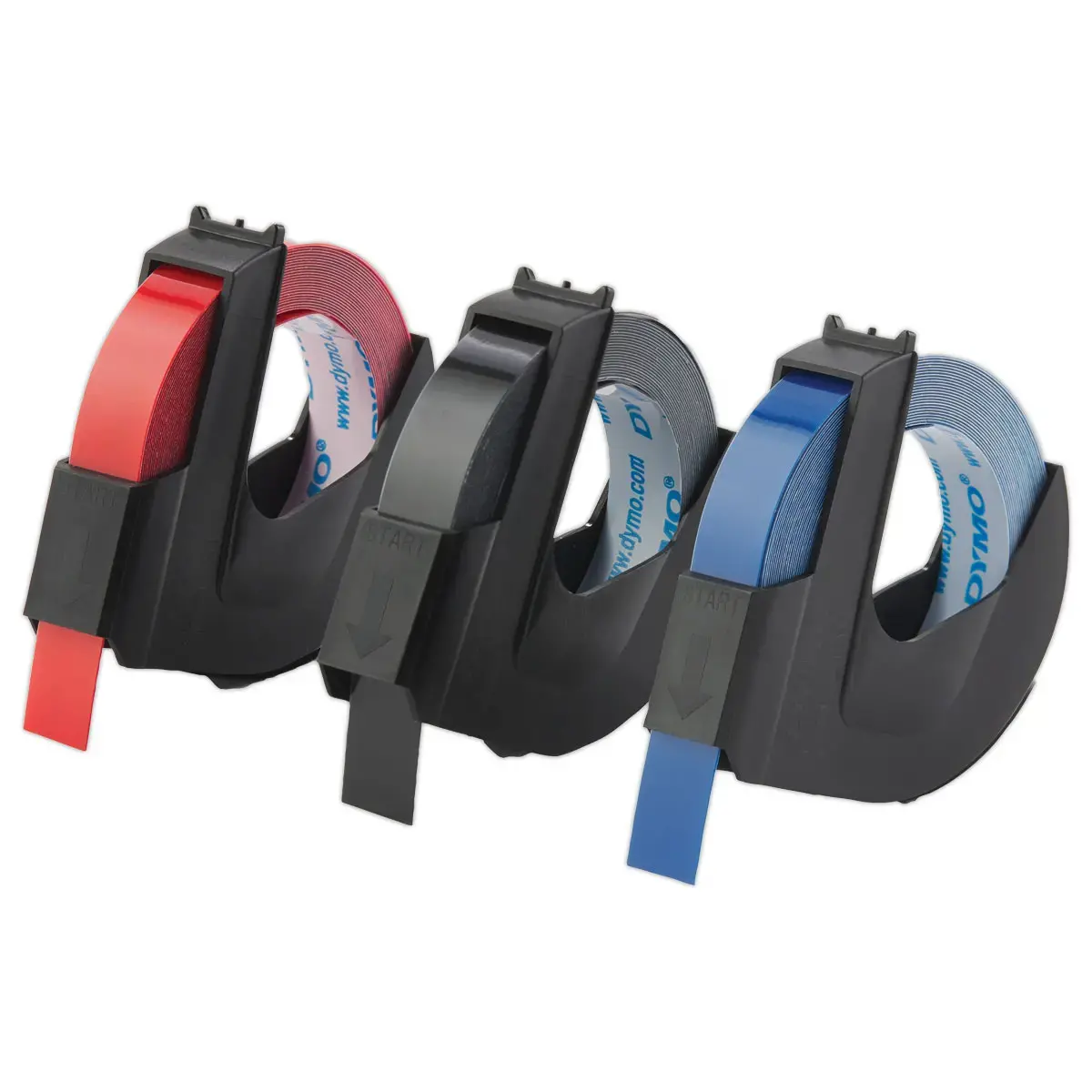 3 Rubans de marquage 3D Dymo® 9 mm x 3 m assortis brillant