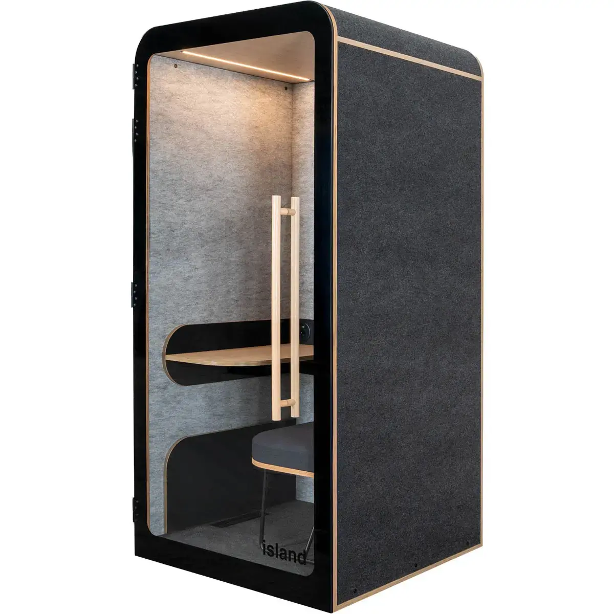 Cabine acoustique 1 place DESK banquette - anthracite