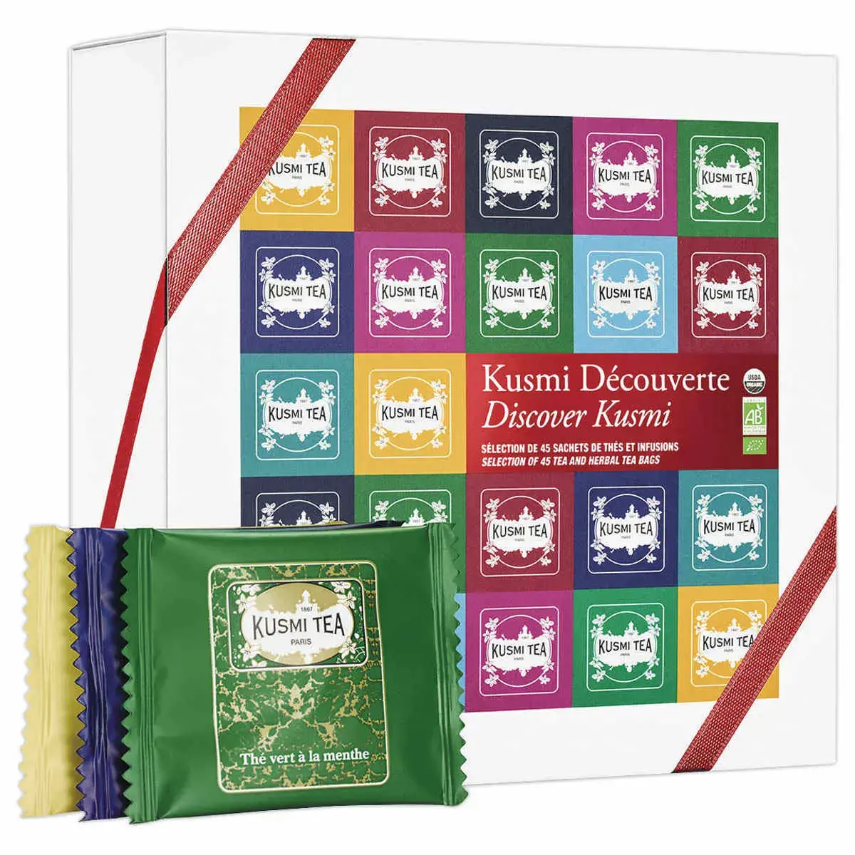 Kusmi Découverte bio - Coffret 45 sachets enveloppés - 9 parfums phare