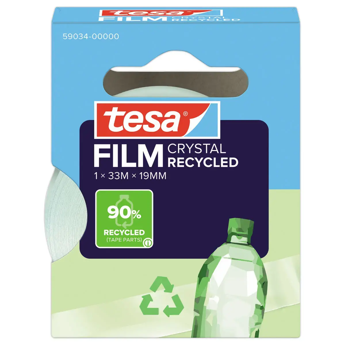 Rouleau adh&eacute;sif transparent Tesafilm&reg; Eco & Crystal 33mx19mm 
