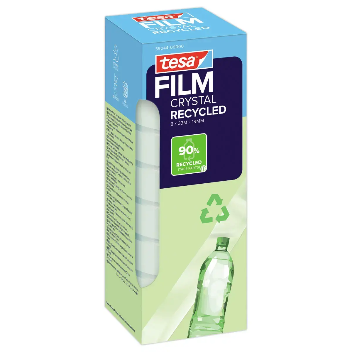 8 Rouleaux adh&eacute;sif transparent Tesafilm&reg;Eco & Crystal 33mx19mm 