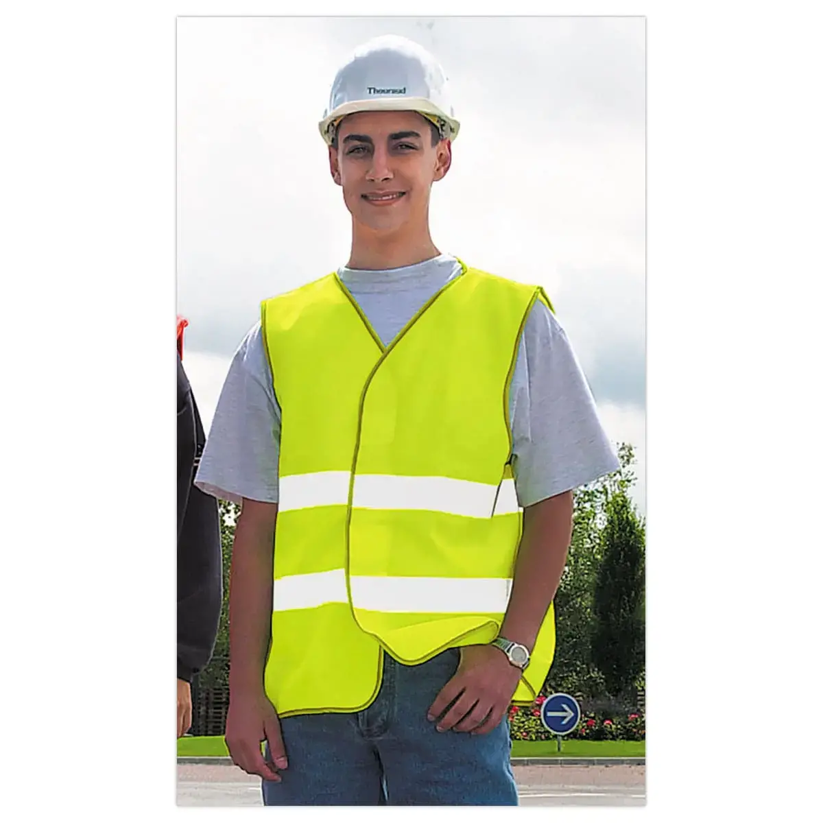 Gilet de sécurité jaune fluo - 2 bandes rétrofléchissantes - RG