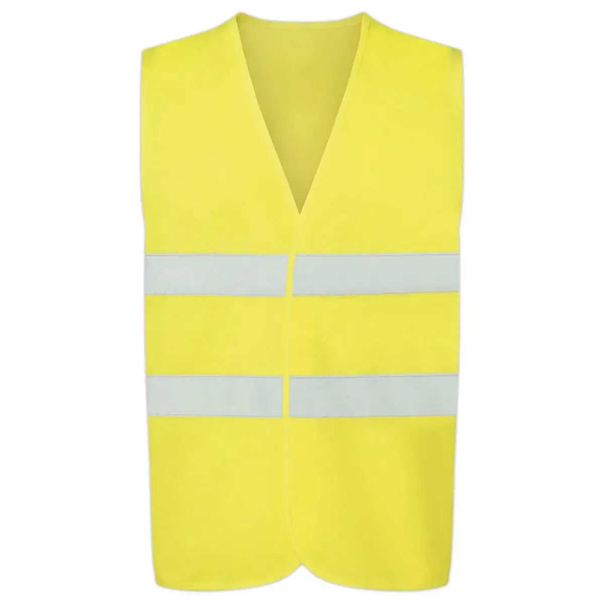 Gilet de sécurité jaune fluo - 2 bandes rétrofléchissantes - RG