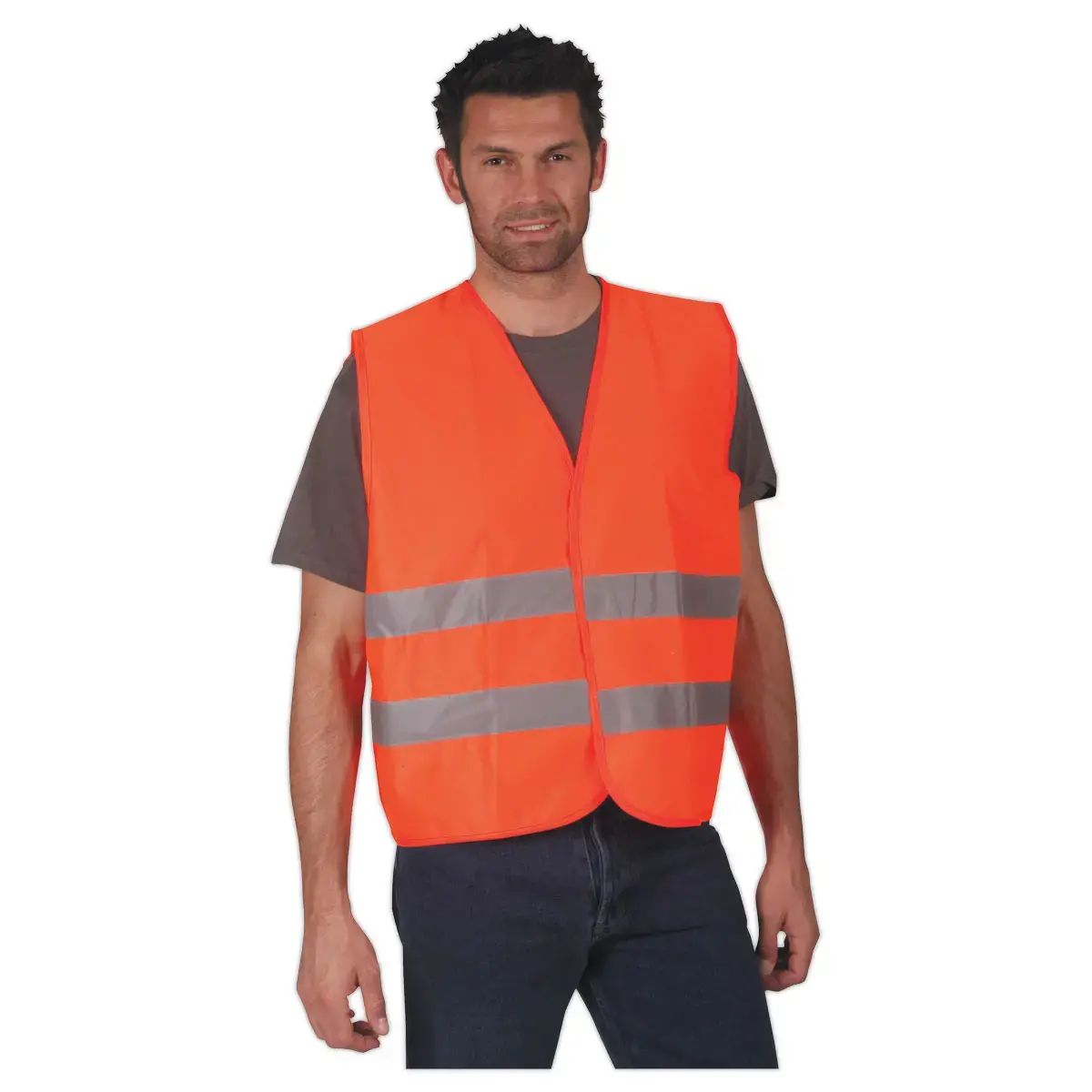Gilet de s&eacute;curit&eacute; orange - 2 bandes r&eacute;fl&eacute;chissantes Taille 3XL 