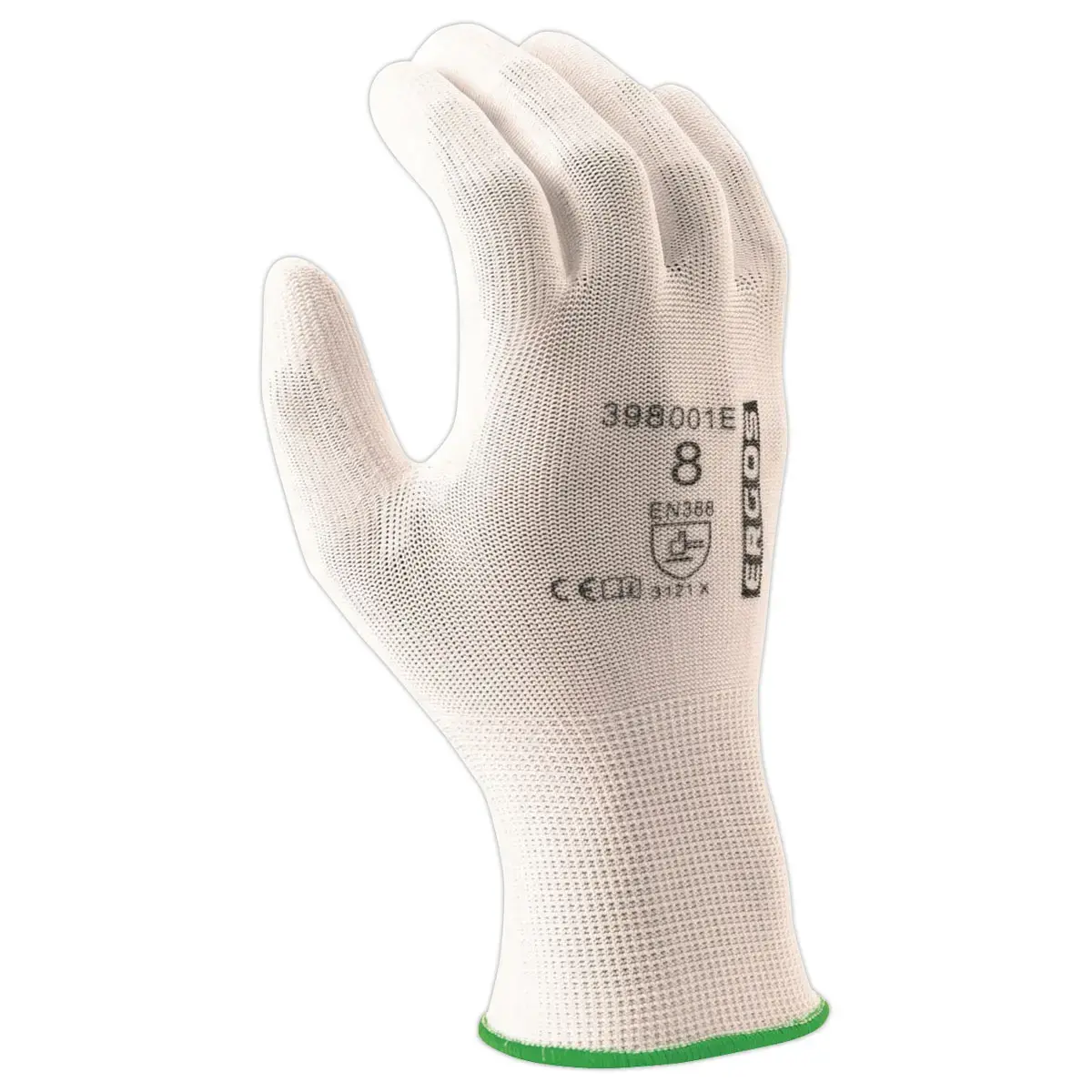 12 paires de gants polyester - blanc - Taille 8 - RG 
