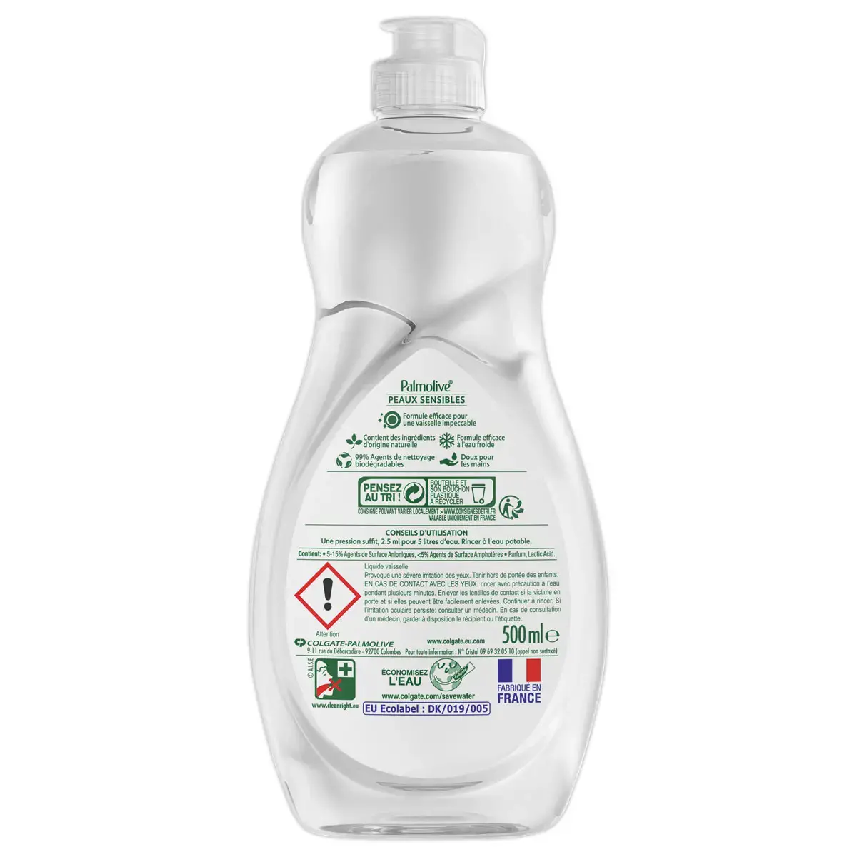 Liquide vaisselle peaux sensibles - 500ml - Palmolive