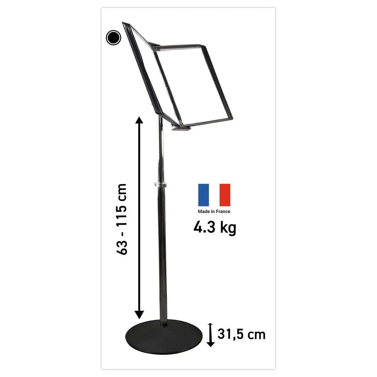 Présentoir avec support de présentation A4