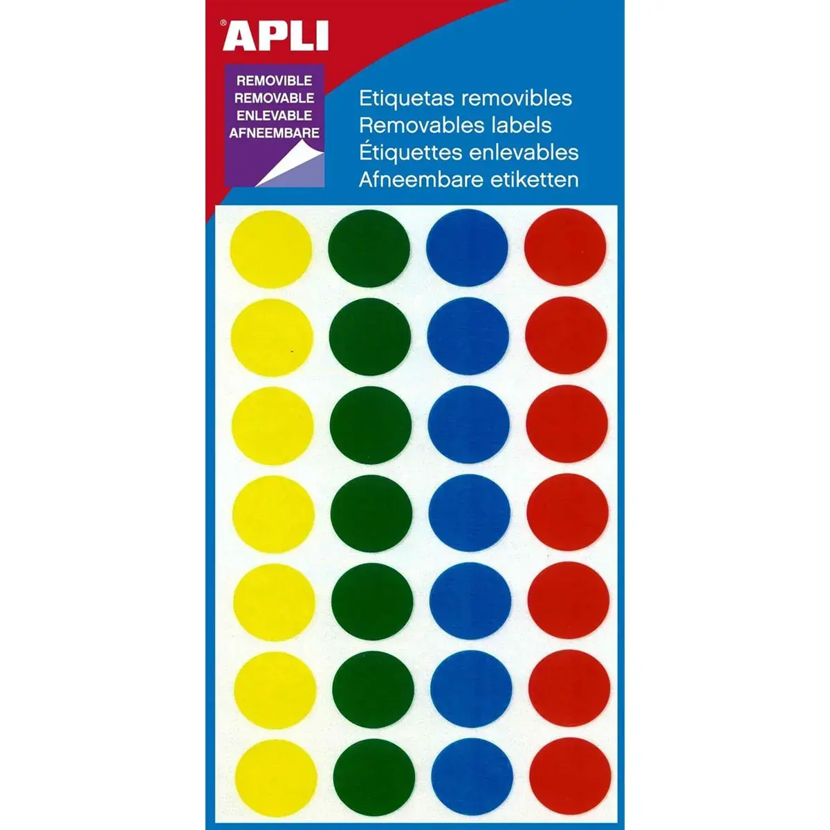 Pastilles gommettes de signalisation rondes - Ø15 mm - Coloris assortis - APLI