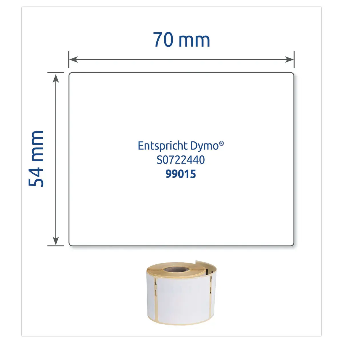 Rouleau d'étiquettes 54x70mm pour DYMOLabelWriter 450