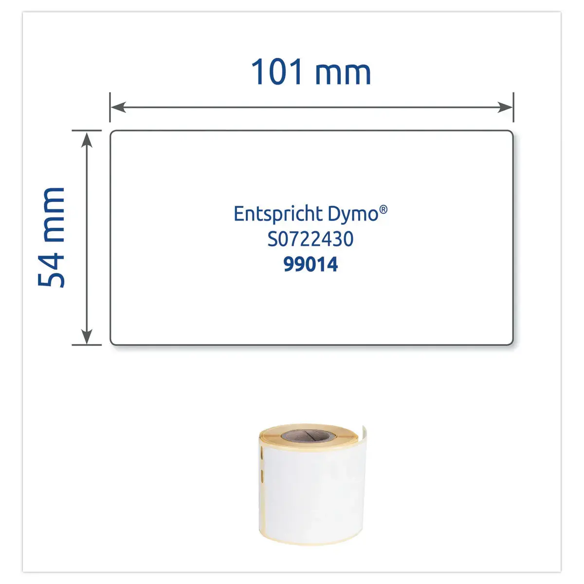 Rouleau de 100 étiquettes blanches 101x54 mm pour DYMO LW 450