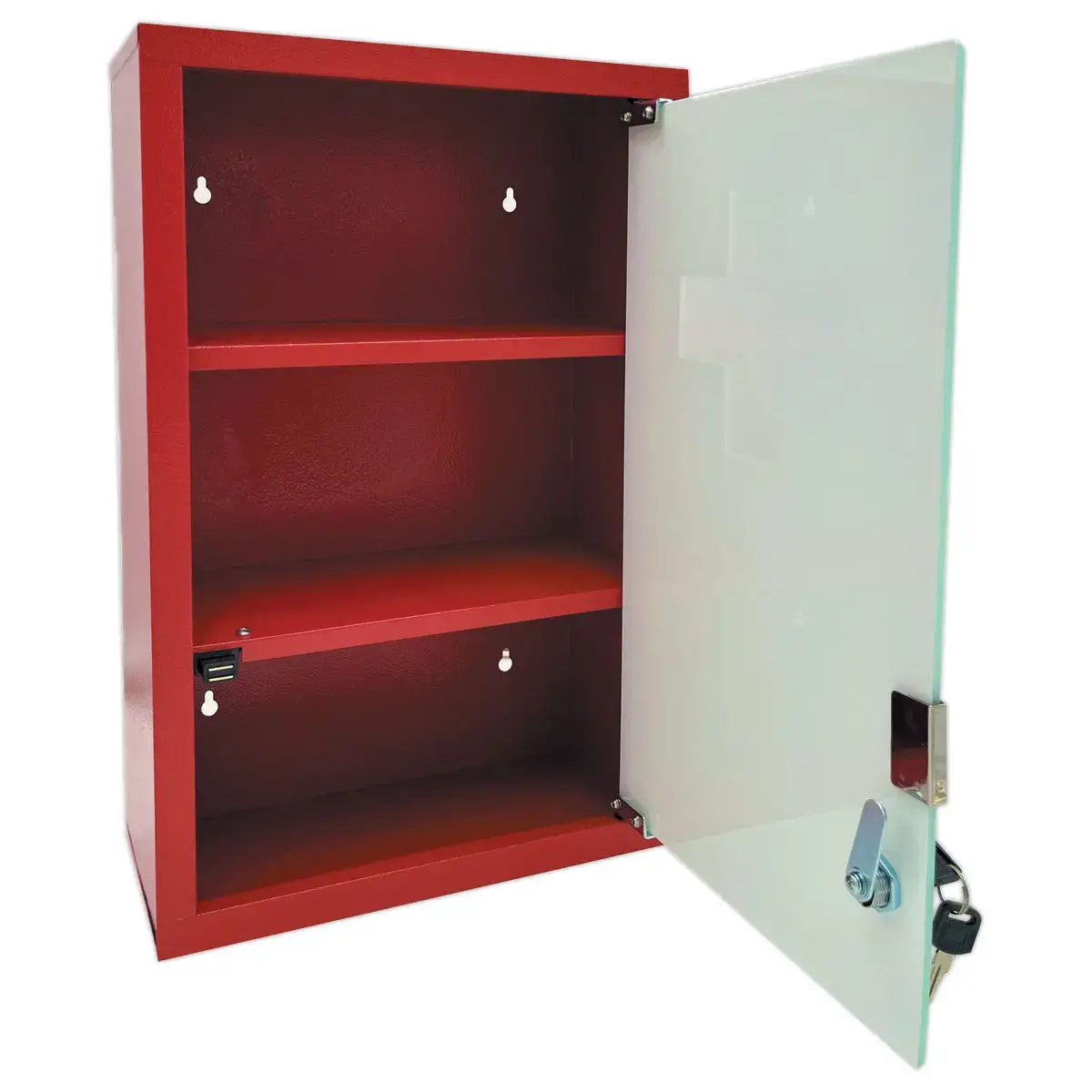 Armoire à pharmacie rouge 2 étagères