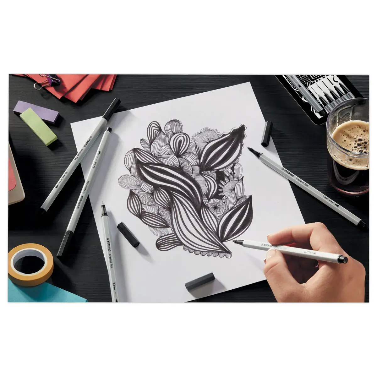 5 Etui de 5 feutre creative tips arty 