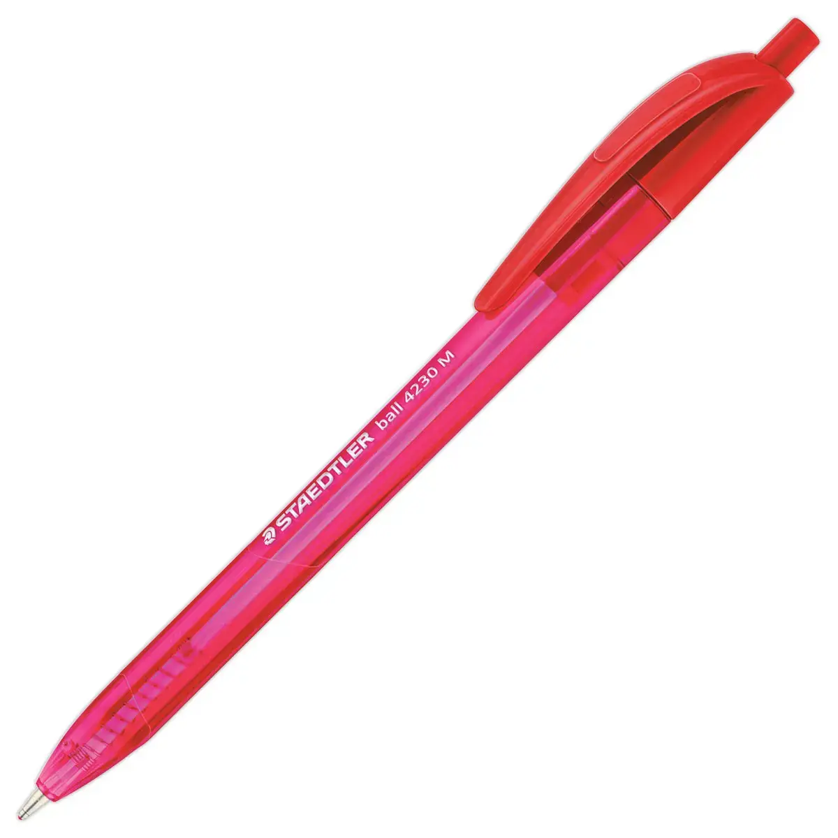 Stylo-bille triangulaire rétractable pointe moyenne 1 mm rouge