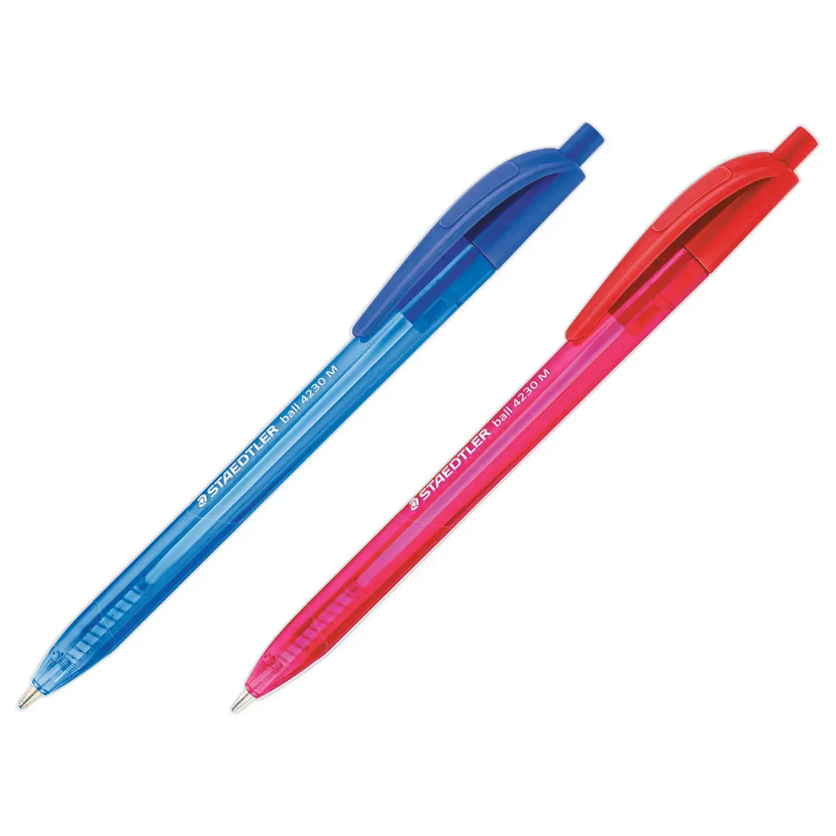 Stylo-bille triangulaire r&eacute;tractable pointe moyenne 1 mm bleu 