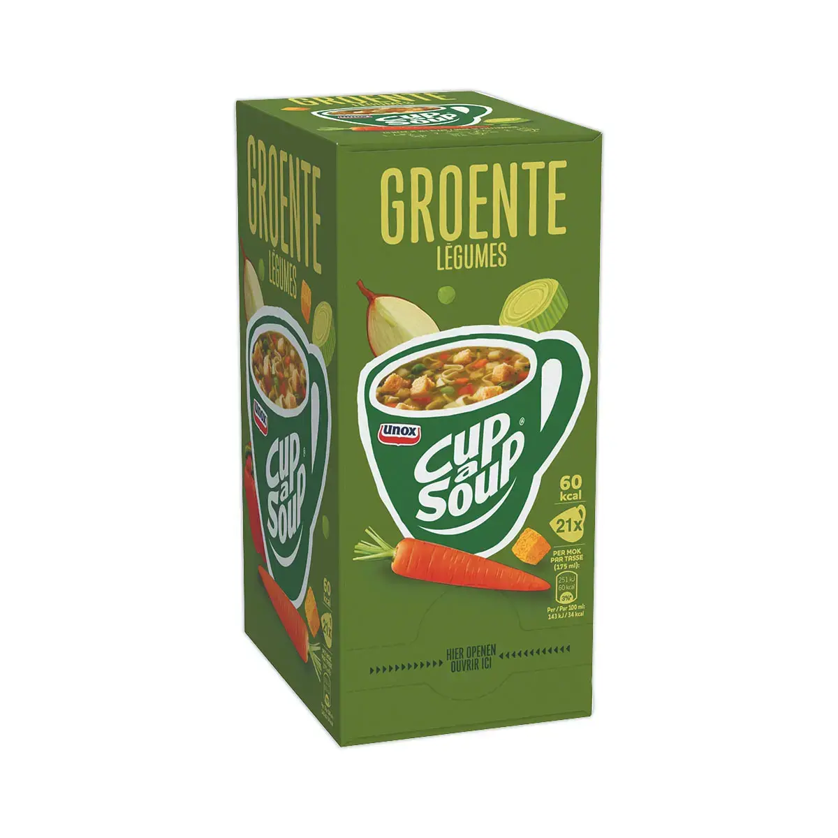21 Cup-a-Soup l&eacute;gumes avec cro&ucirc;tons, paquet de 21 sachets 