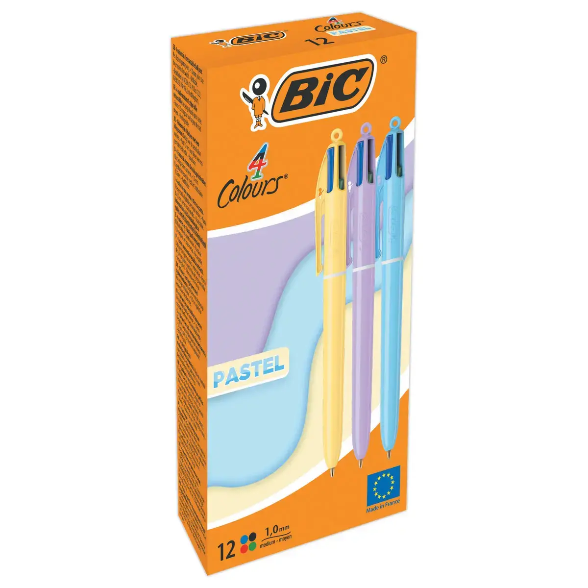 Stylo bille 4 couleurs Pastel - Ecriture moyenne - BIC