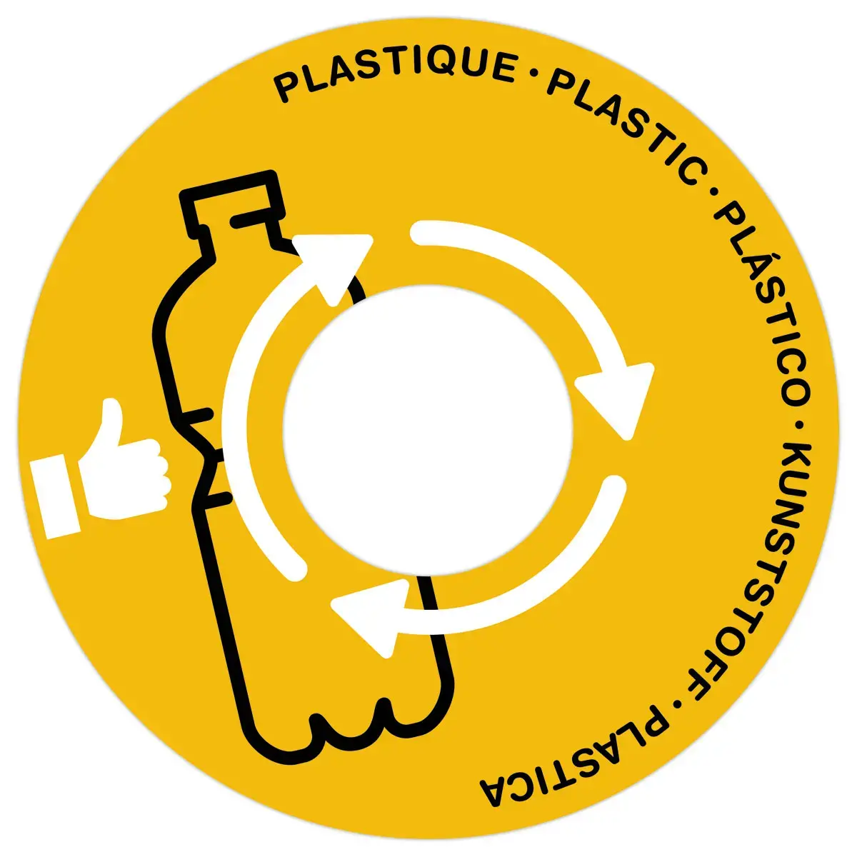 couvercle de tri selectif jaune