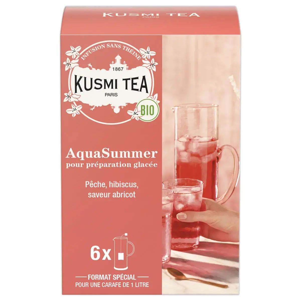 Bo&icirc;te de 6 grands sachets d'infusion AquaSummer bio 