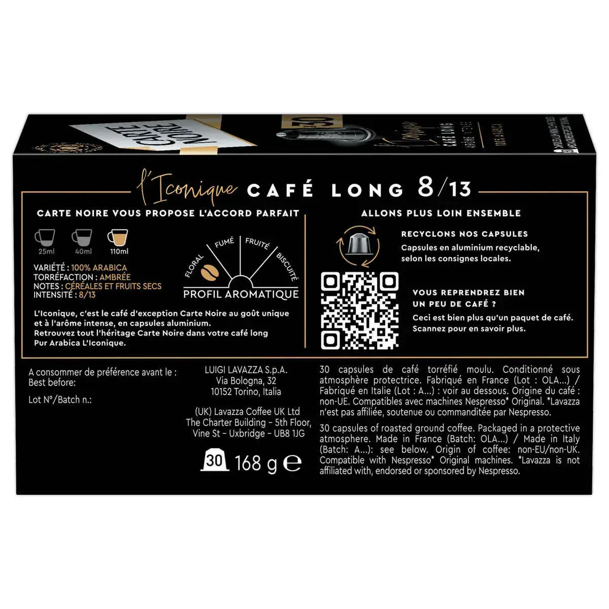 30 capsules Carte Noire Iconique - Compatibles Nespresso