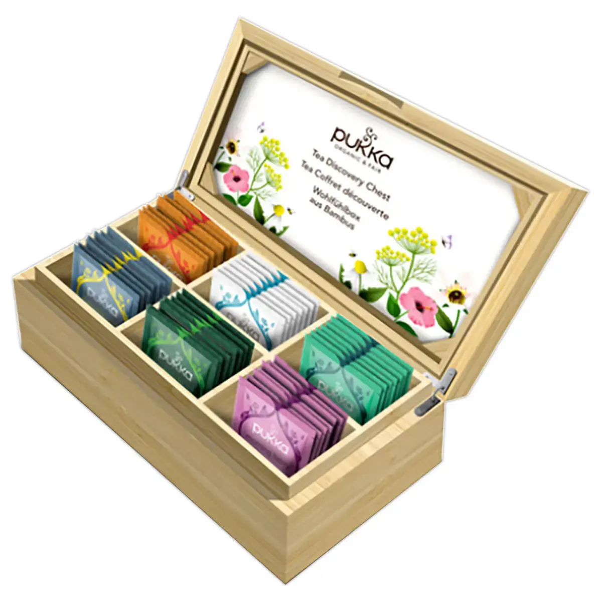 42 sachets infusion et th&eacute; PUKKA Coffret d&eacute;couverte en bambou 