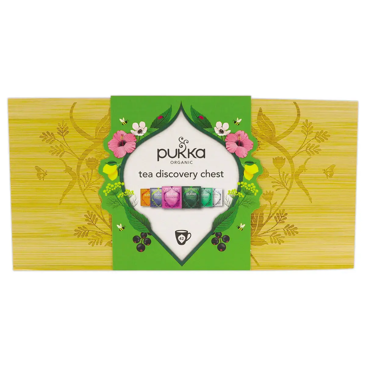 42 sachets infusion et th&eacute; PUKKA Coffret d&eacute;couverte en bambou 