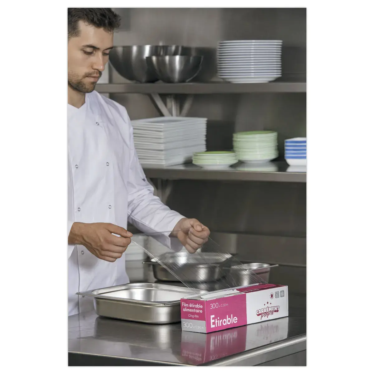 Boîte distributrice film alimentaire 300 m x 30cm