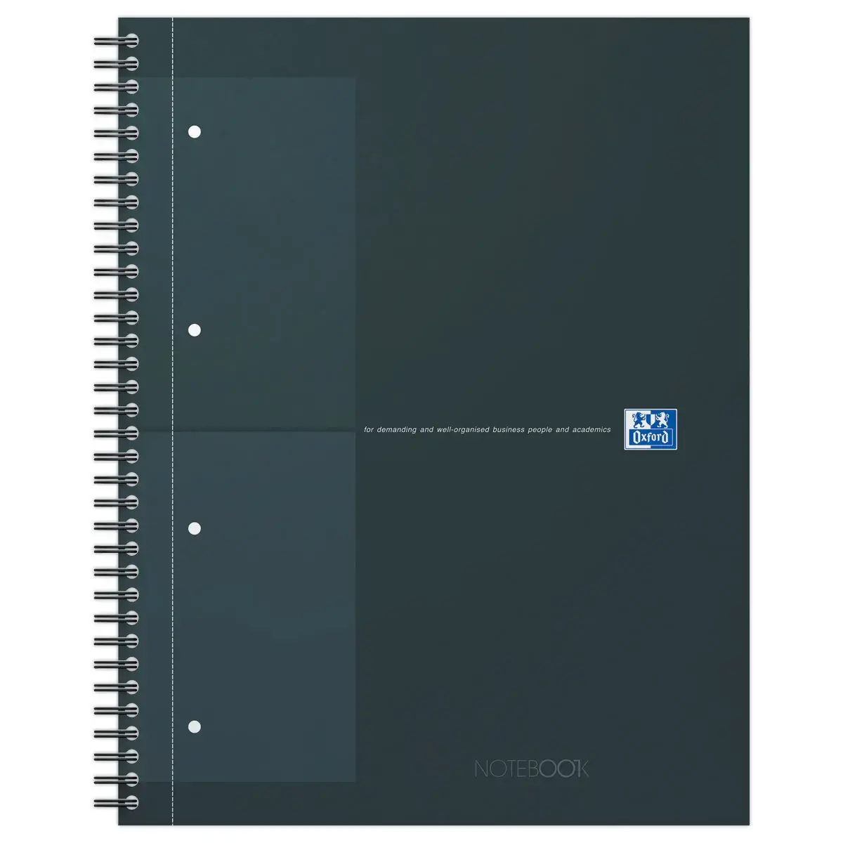 Cahier spirale Notebook A4+, 160p, 5x5, Oxford international Noir