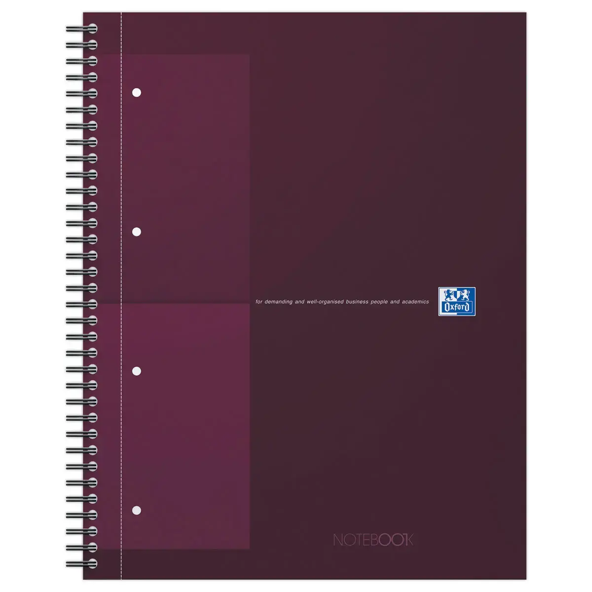 Cahier spirale Notebook A4+, 160p, 5x5, Oxford international Rouge
