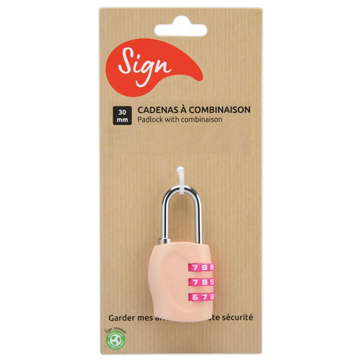 Cadenas à combinaison - Rose - Sign