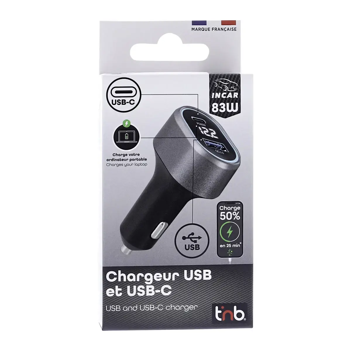 Chargeur allume cigares USB 