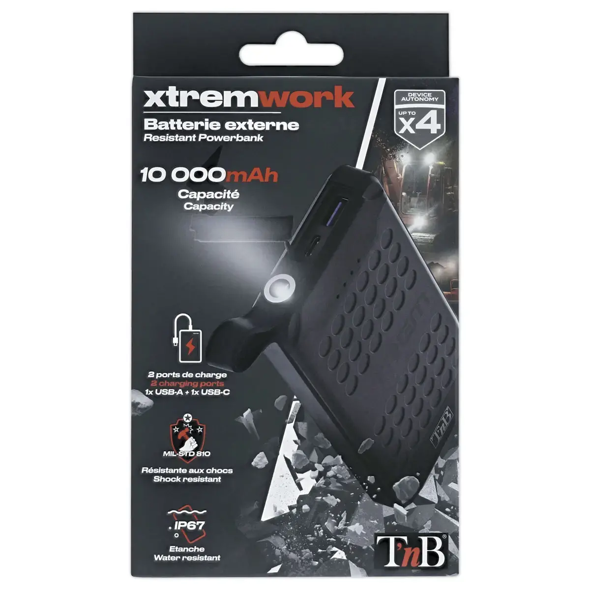 Batterie externe XTREMWORK 10.000 mAh-Noir