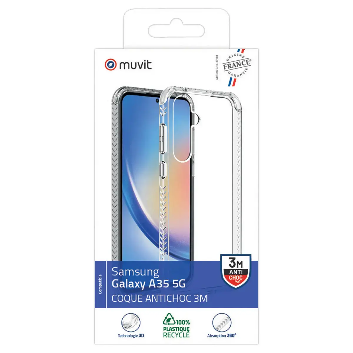 Coque renforc&eacute;e transparente pour Samsung  Galaxy A35 5G 
