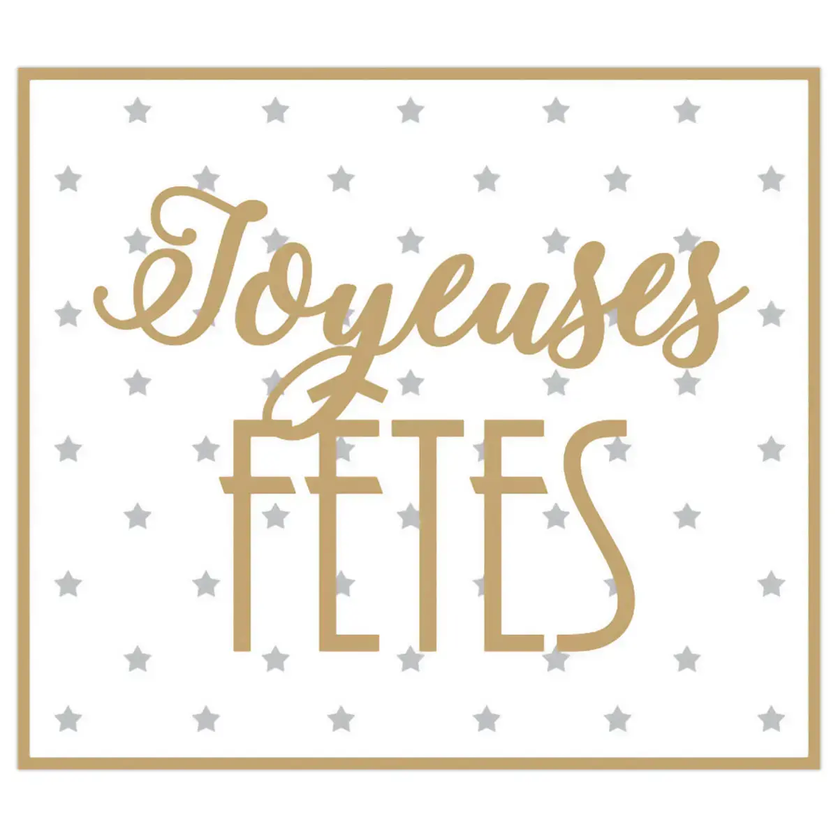 Rouleau de 500 étiquettes fantaisie "Joyeuses Fêtes" 4x3,5cm