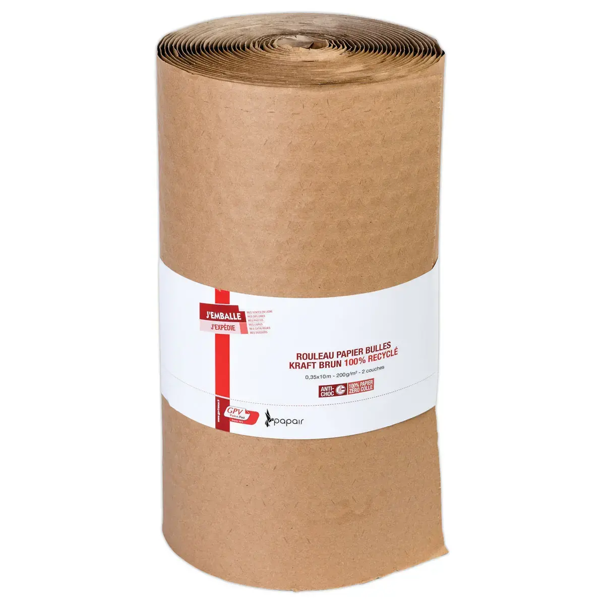Rouleau bulle papier recyclé 0,35X10M- GPV Pack'n Post