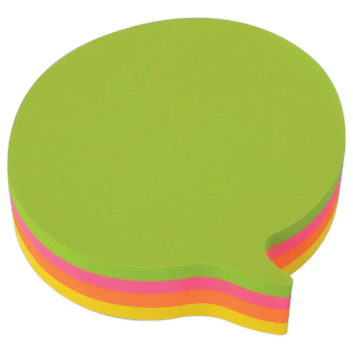 Bloc 200 notes adh&eacute;sives 70 x 70 mm "bulle" 4 couleurs assorties fluo 