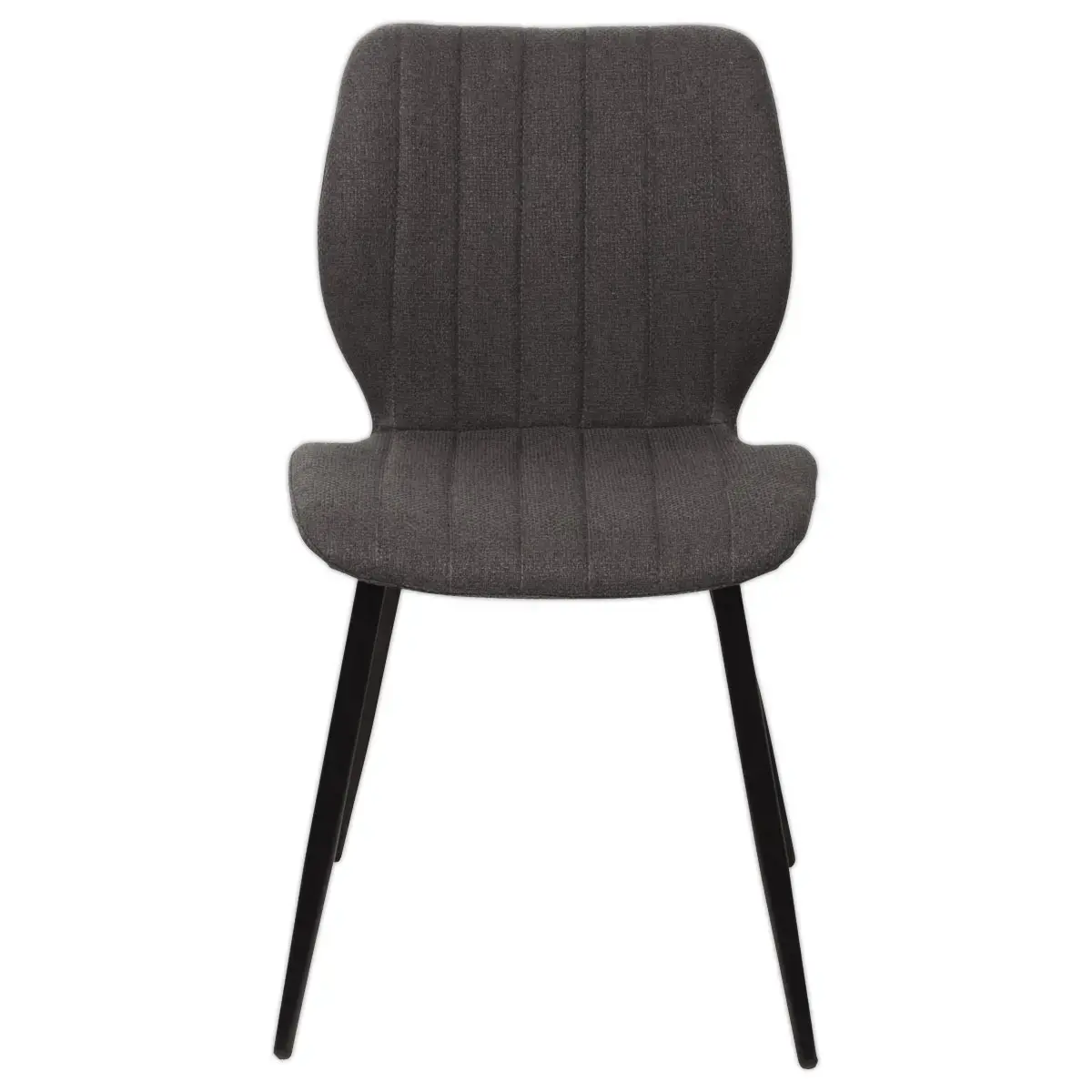 2 chaises LINE pieds noirs assise anthracite