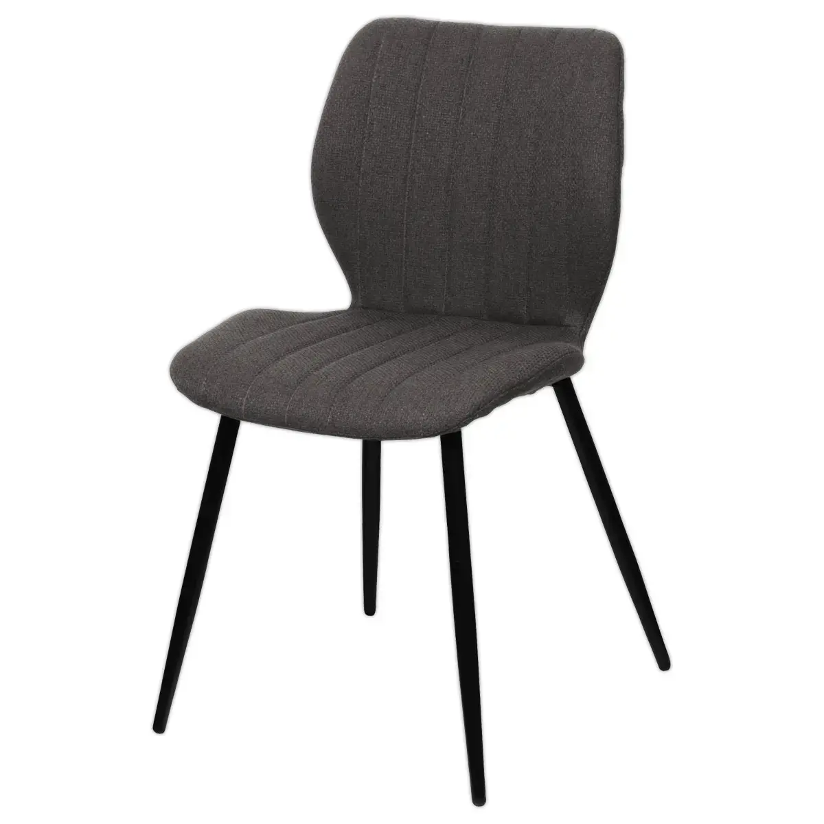 2 chaises LINE pieds noirs assise anthracite