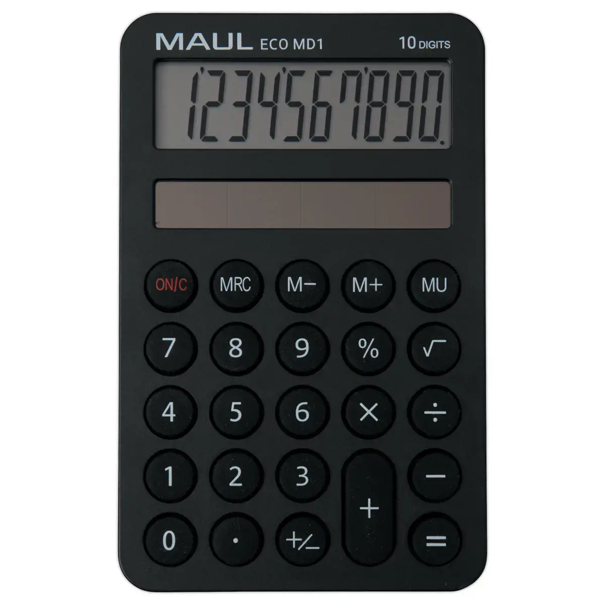 Calculatrice de poche ECO DESIGN MD1 - Solaire - 10 chiffres - Noir - Maul